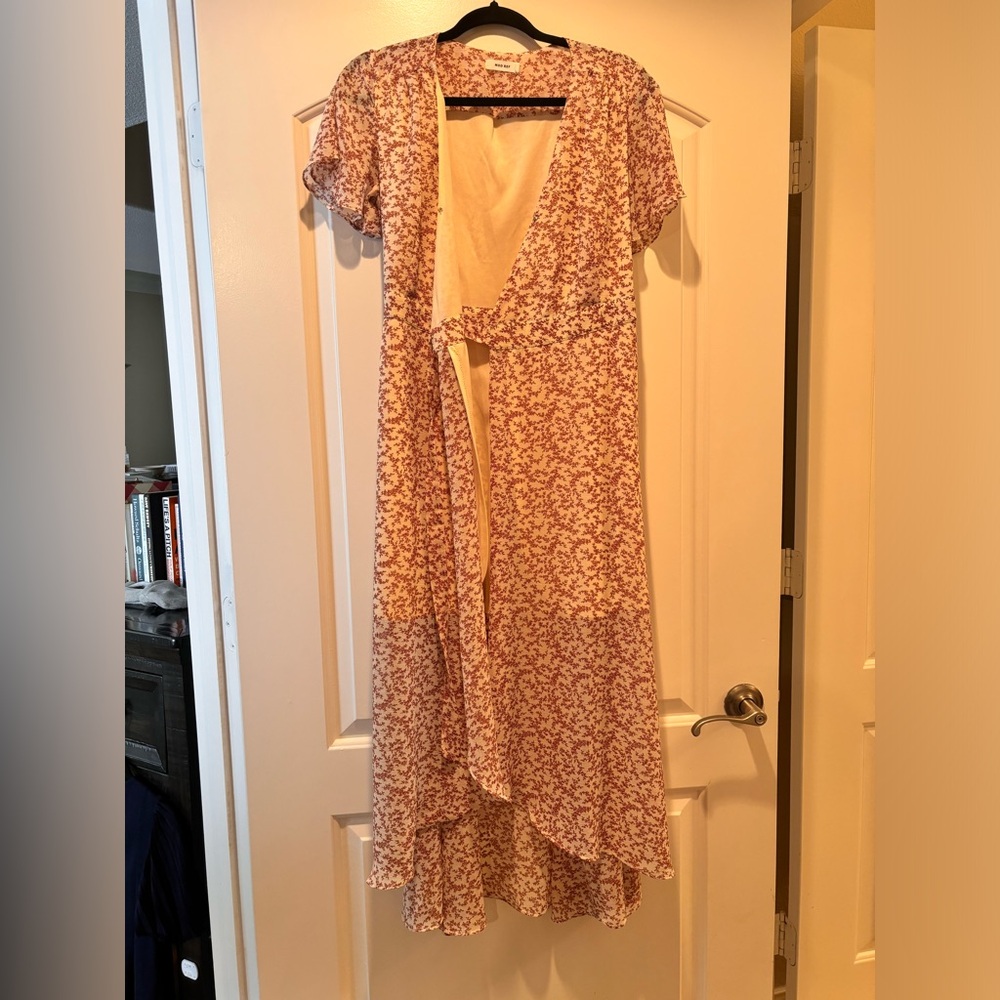 Fall chiffon wrap dress size s